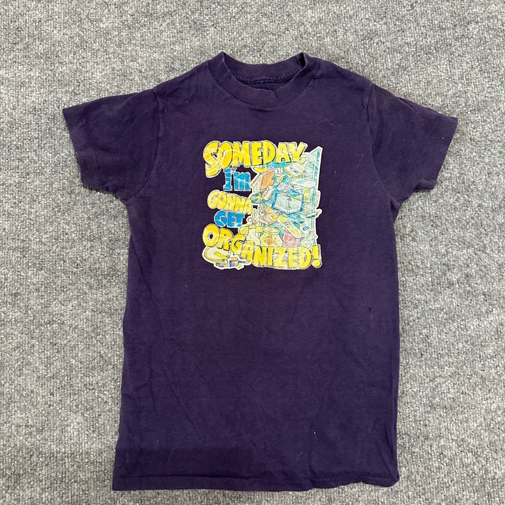 Unbranded T-Shirt Youth Size S Purple Someday I'm Gonna Get Organized Glitter